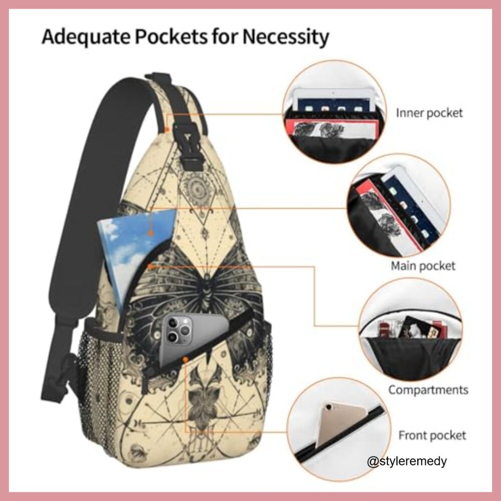 Polyester Sling Backpack With Multiple Pockets Fo… - image 4